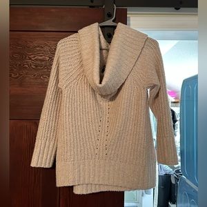 Funnel neck sweater//off the shoulder